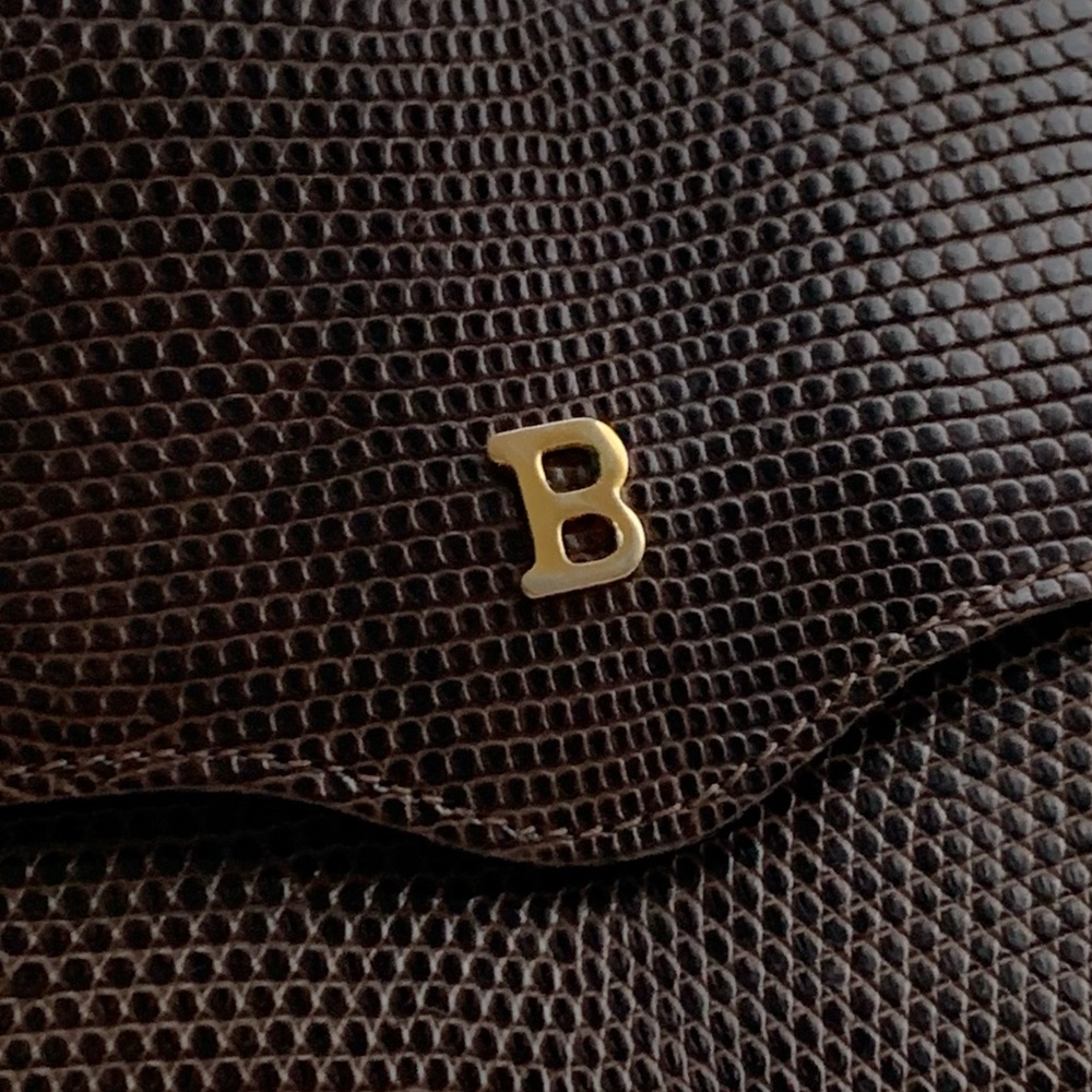 Vintage Bally Genuine Lizard Wallet Chocolate Brown Made in Italy - Picture 6 of 15